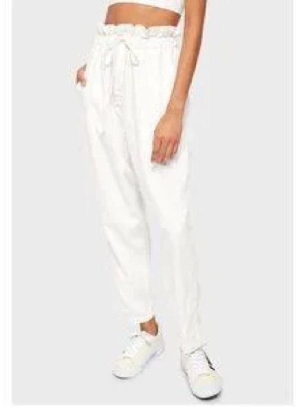 FREE PEOPLE Womens’ White Paperbag Waist Chino Pants Size XS